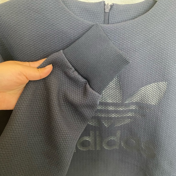 Adidas Navy Blue Thick Long Sleeve Top - Picture 5 of 6